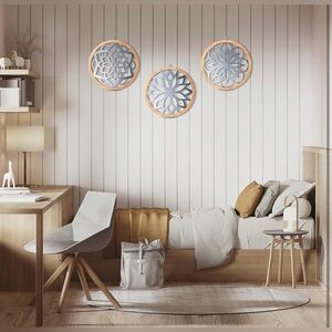 New 3 pc Farmhouse hanging Wall Decor set metal / wood design home decor